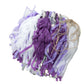 Purple and silver pre-tied foil tassel garland decoration.