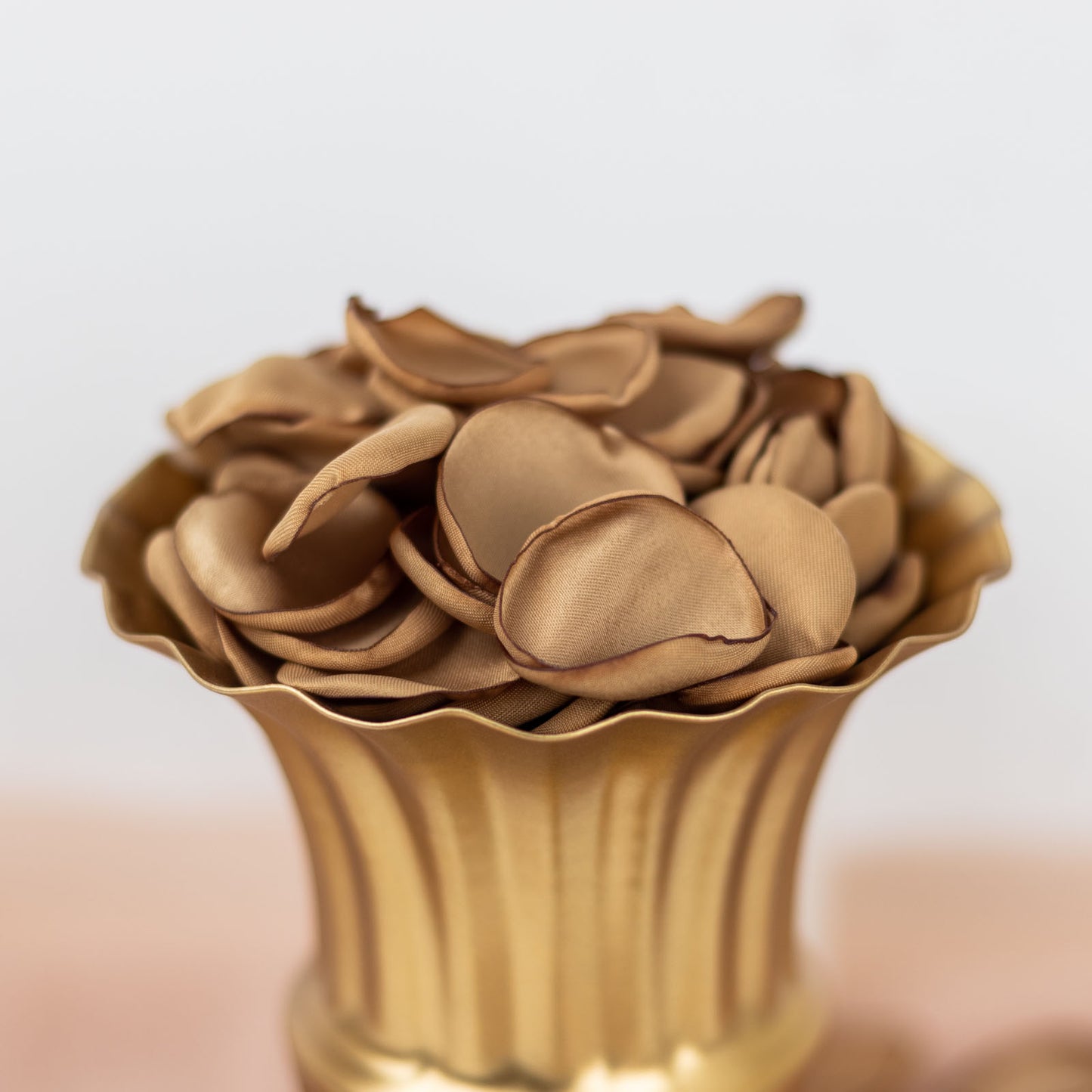 400 Pack | Matte Gold Silk Rose Petals, Artificial Flower Petal Round Table Confetti