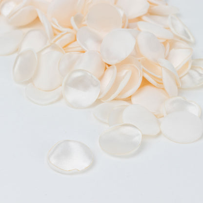 400 Pack | Shiny Ivory Silk Rose Petals, Artificial Flower Petal Round Table Confetti