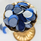 400 Pack | Matte Blue Ivory Mix Silk Rose Petals, Artificial Flower Petal Round Table Confetti