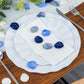 400 Pack | Matte Blue Ivory Mix Silk Rose Petals, Artificial Flower Petal Round Table Confetti