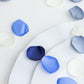 400 Pack | Matte Blue Ivory Mix Silk Rose Petals, Artificial Flower Petal Round Table Confetti