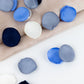 400 Pack | Matte Blue Ivory Mix Silk Rose Petals, Artificial Flower Petal Round Table Confetti
