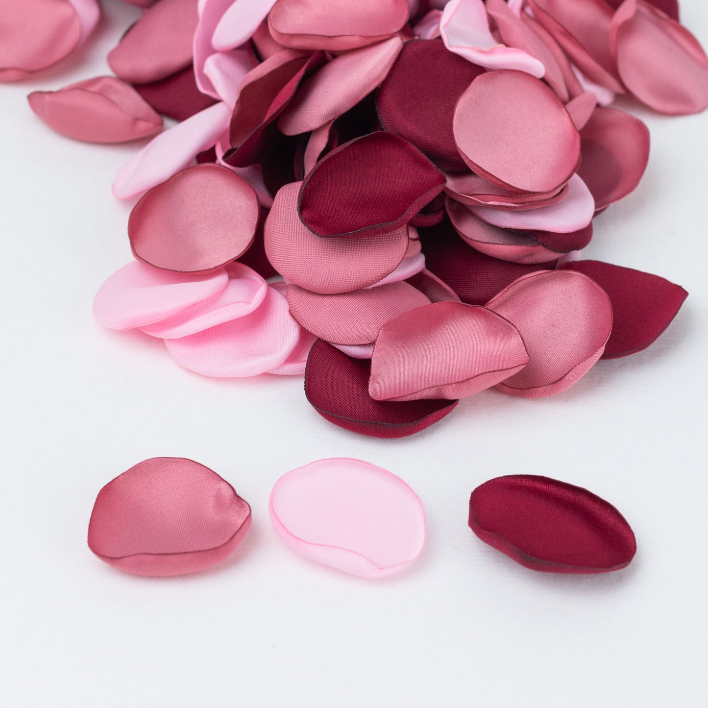 400 Pack | Matte Burgundy Dusty Rose Mix Silk Rose Petals, Artificial Flower Petal Round Table Confetti