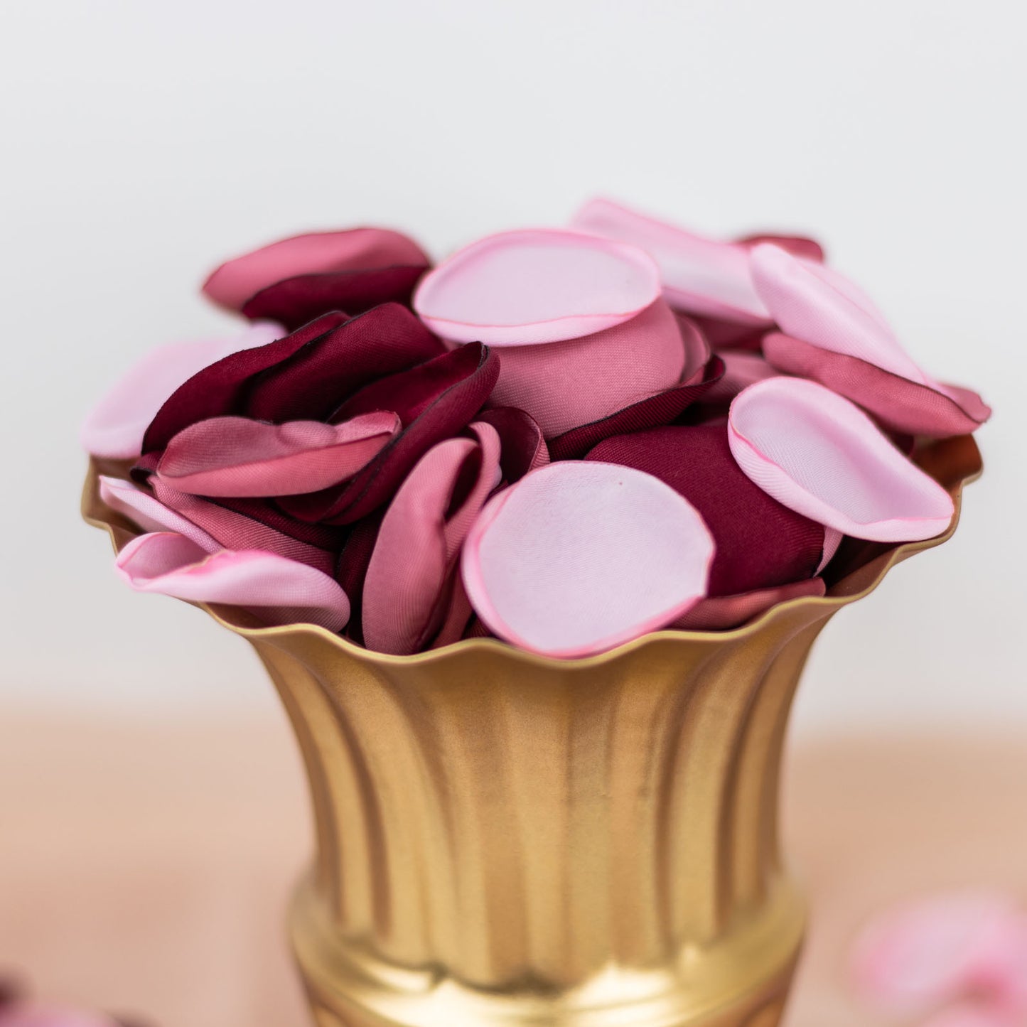 400 Pack | Matte Burgundy Dusty Rose Mix Silk Rose Petals, Artificial Flower Petal Round Table Confetti
