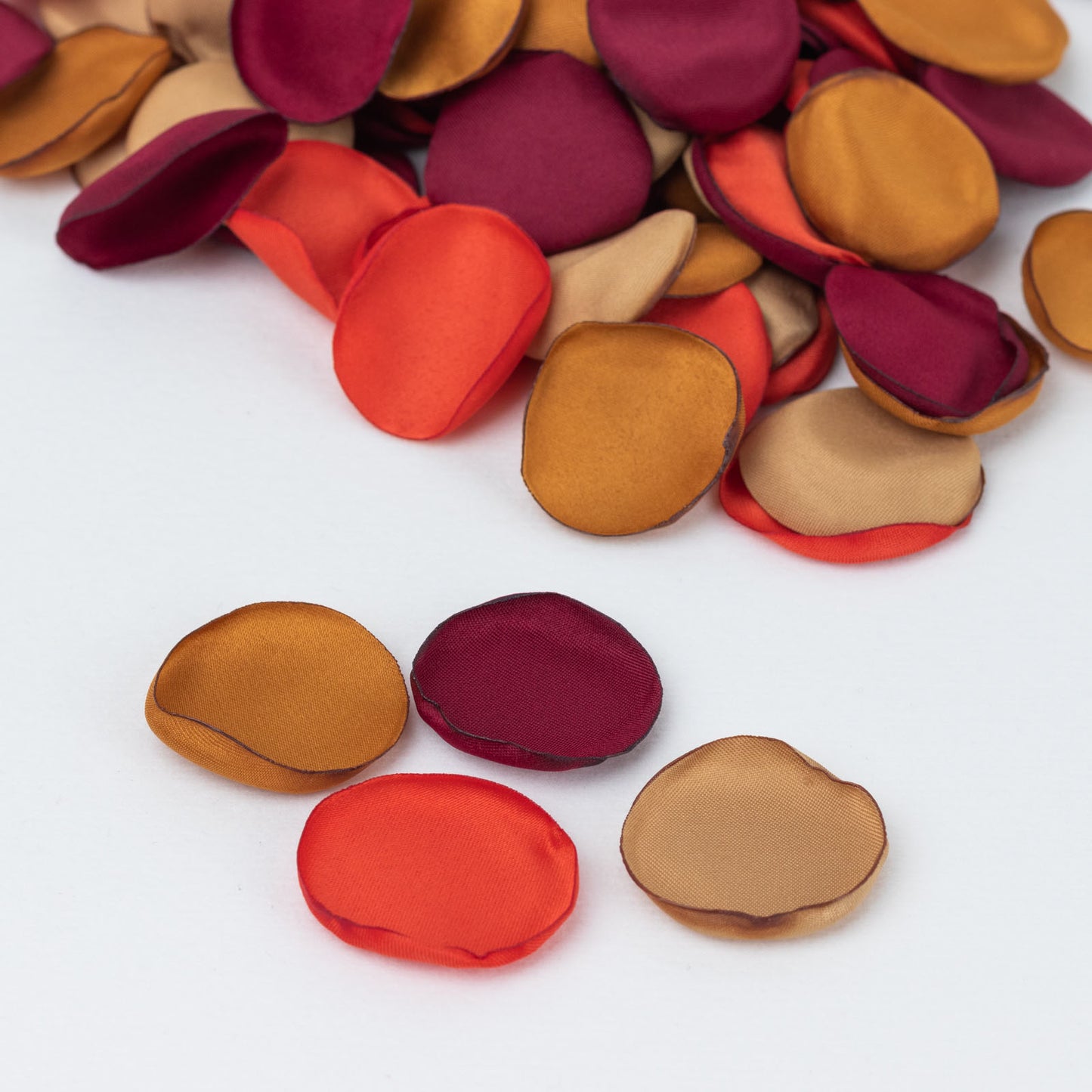 400 Pack | Matte Terracotta Bronze Mix Silk Rose Petals, Artificial Flower Petal Round Table Confetti