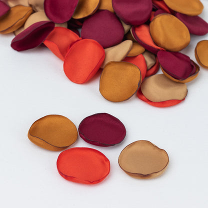 400 Pack | Matte Terracotta Bronze Mix Silk Rose Petals, Artificial Flower Petal Round Table Confetti