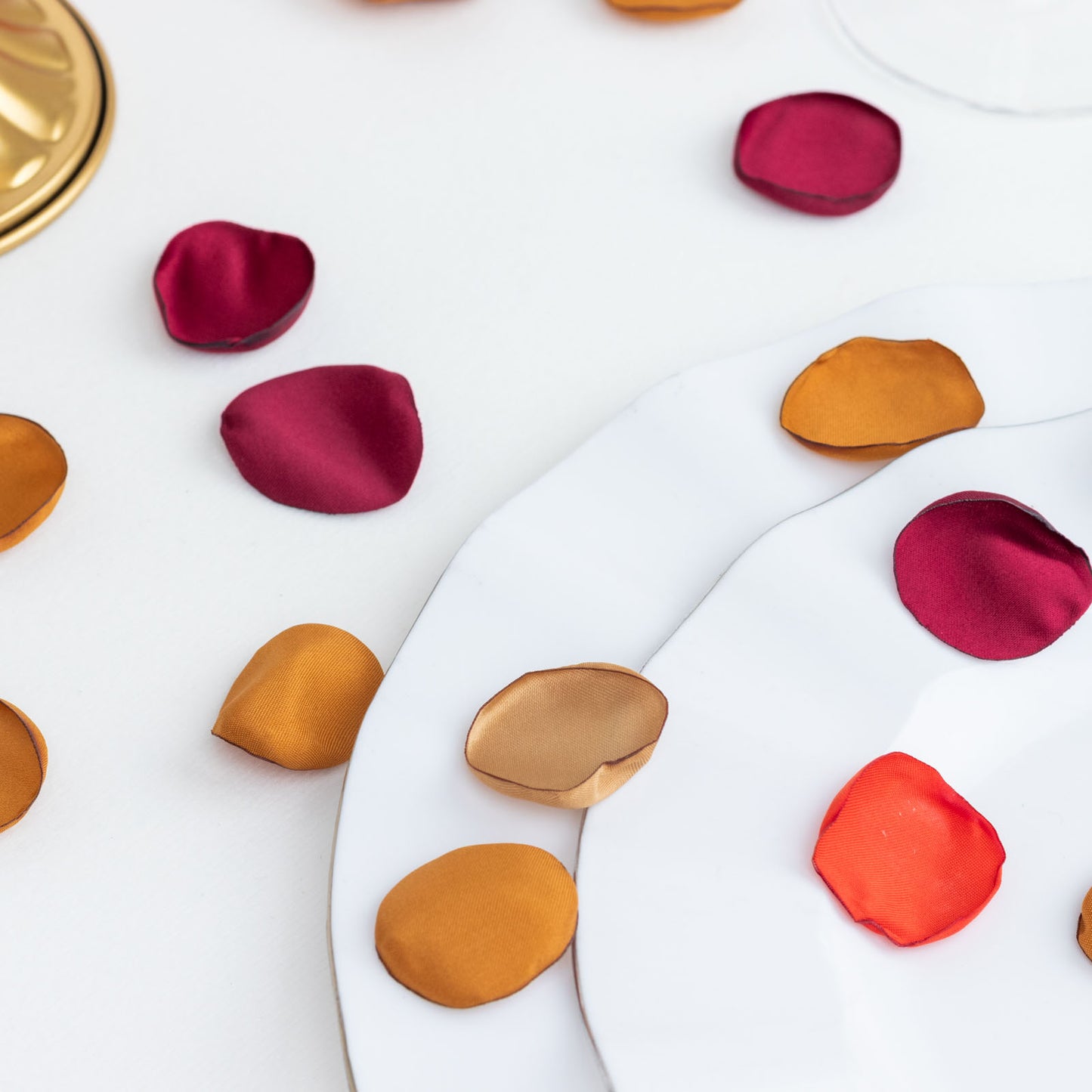 400 Pack | Matte Terracotta Bronze Mix Silk Rose Petals, Artificial Flower Petal Round Table Confetti