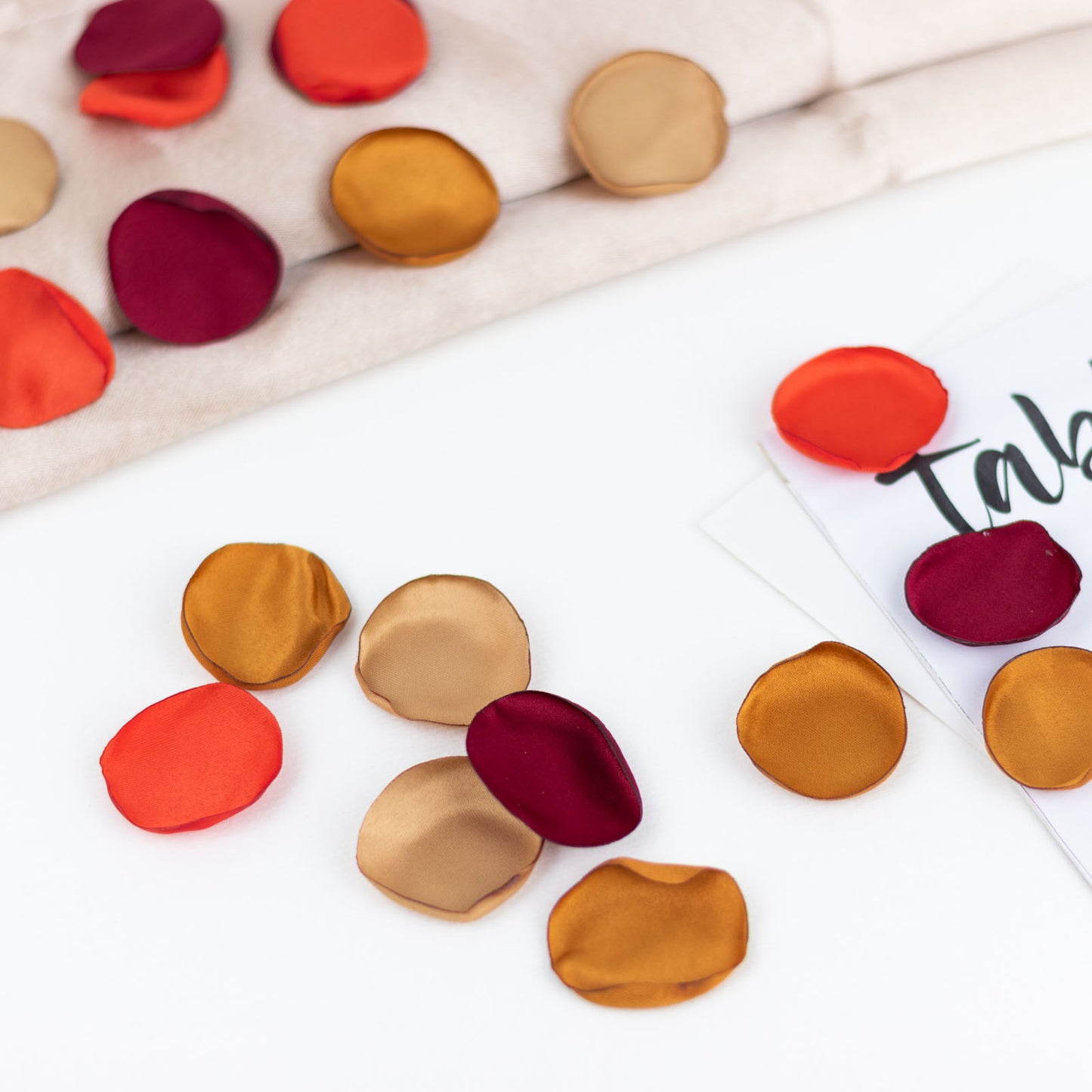400 Pack | Matte Terracotta Bronze Mix Silk Rose Petals, Artificial Flower Petal Round Table Confetti