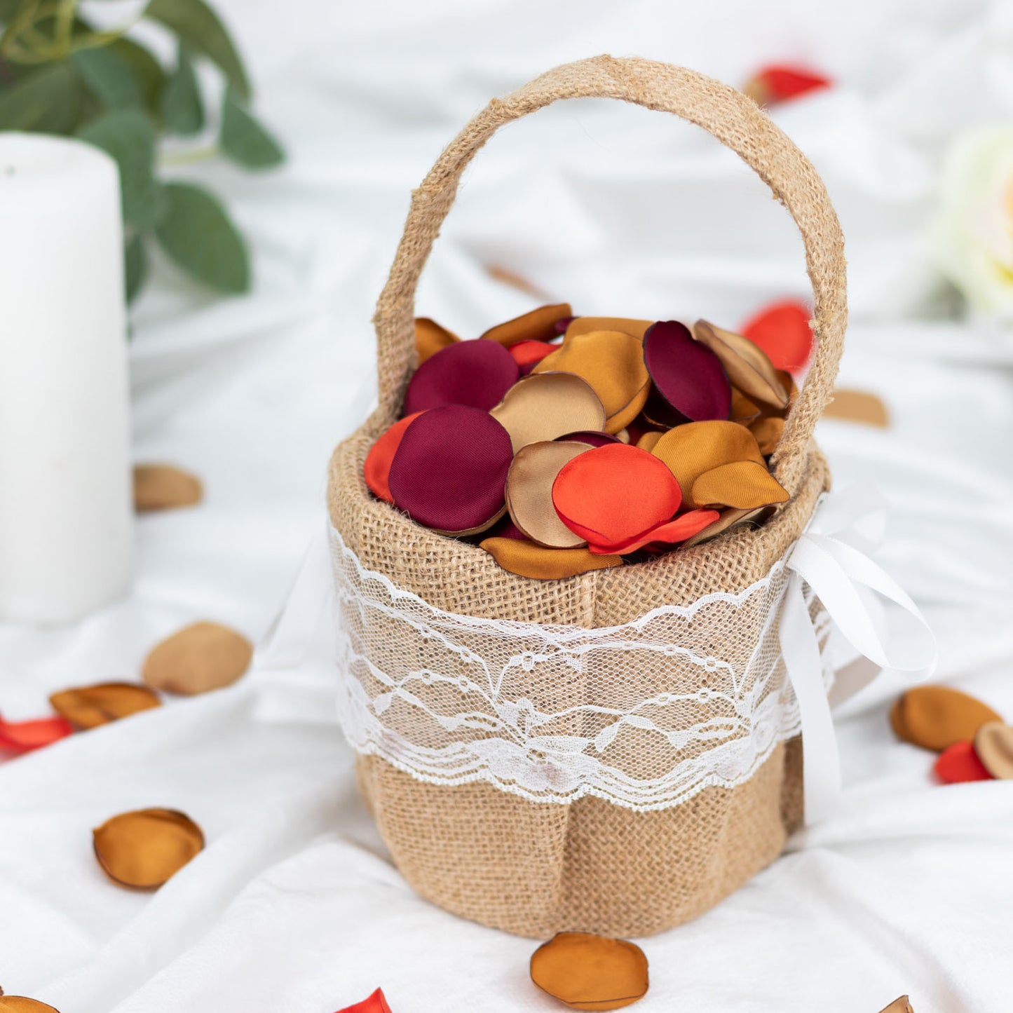 400 Pack | Matte Terracotta Bronze Mix Silk Rose Petals, Artificial Flower Petal Round Table Confetti