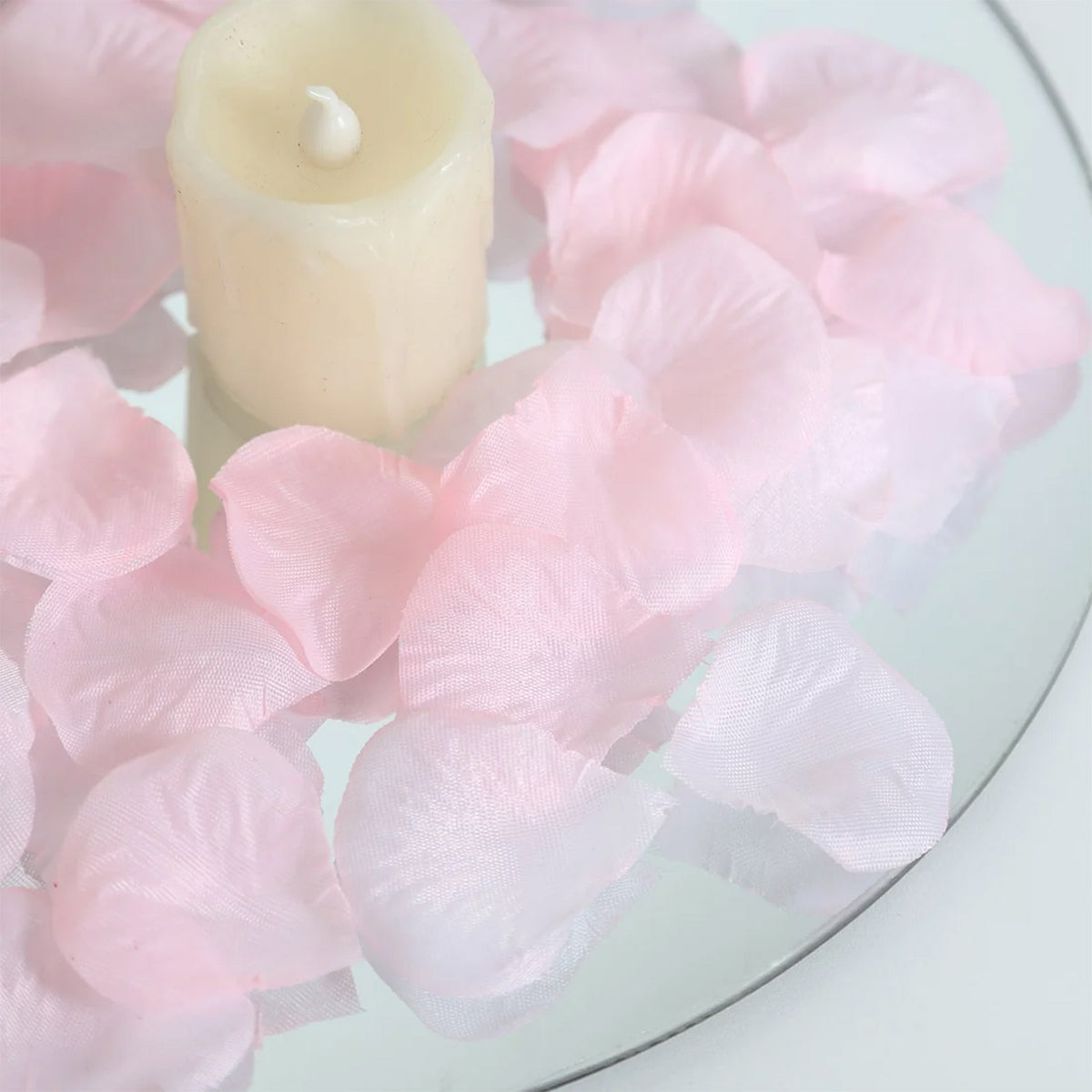 2000 Pack Silk Rose Petals Confetti, Blush – Round Decorative Scatters for Tables