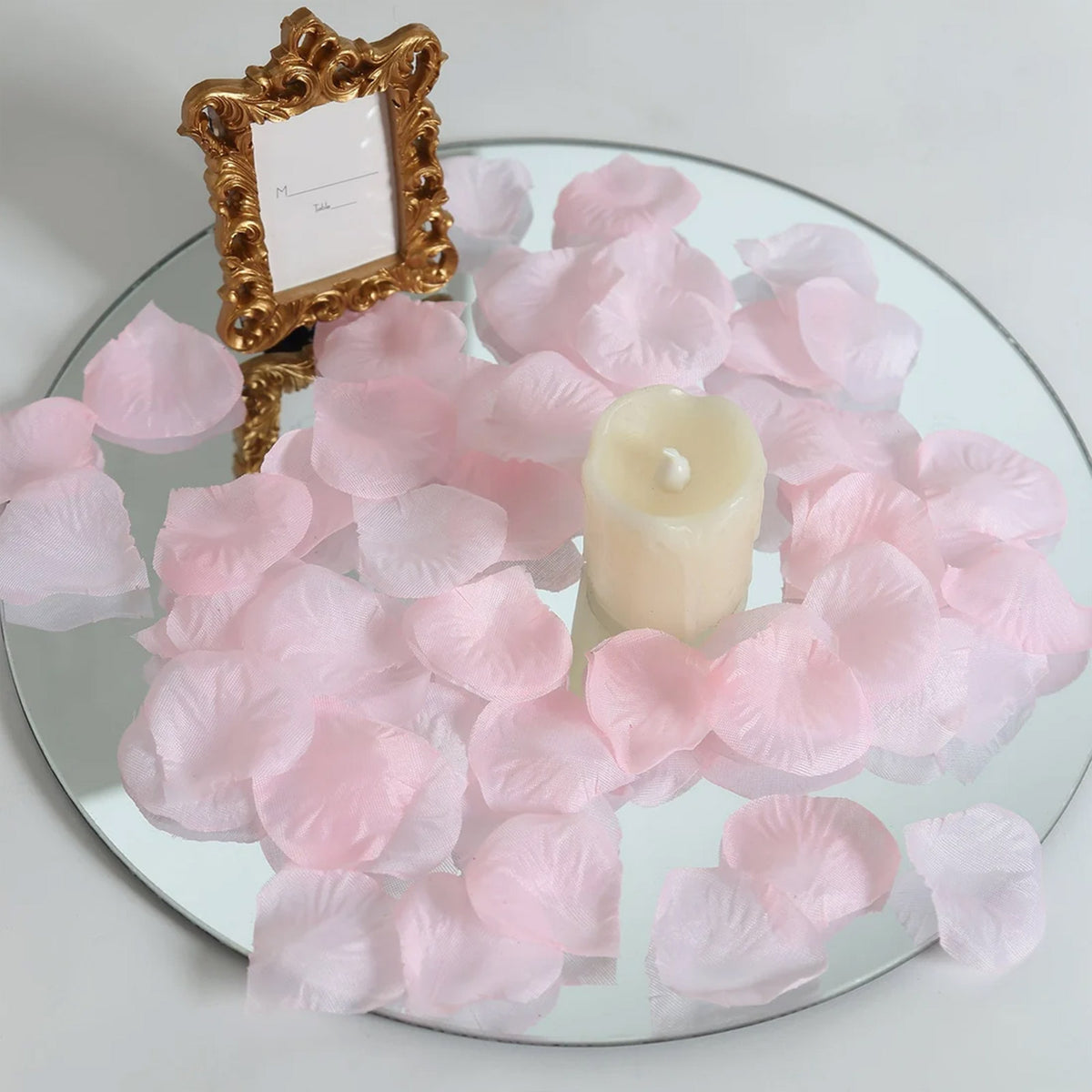 2000 Pack Silk Rose Petals Confetti, Blush – Round Decorative Scatters for Tables