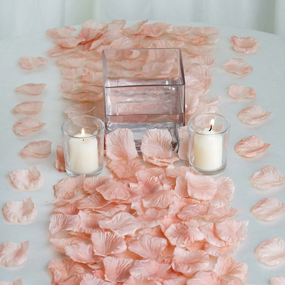 2000 Pack Silk Rose Petals Confetti, Dusty Rose – Round Decorative Scatters for Tables