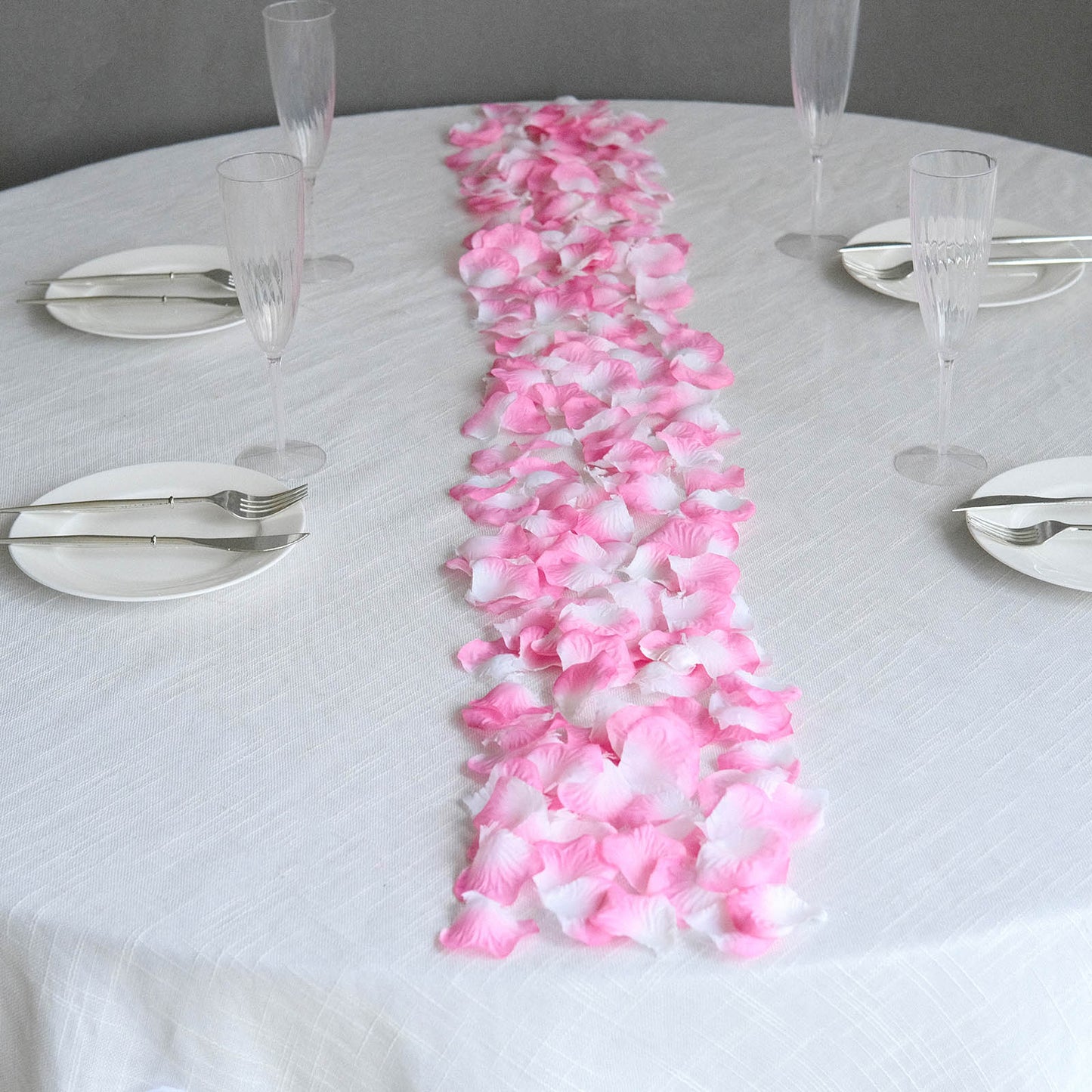 500 Pack White Pink Silk Rose Petals Table Confetti or Floor Scatters