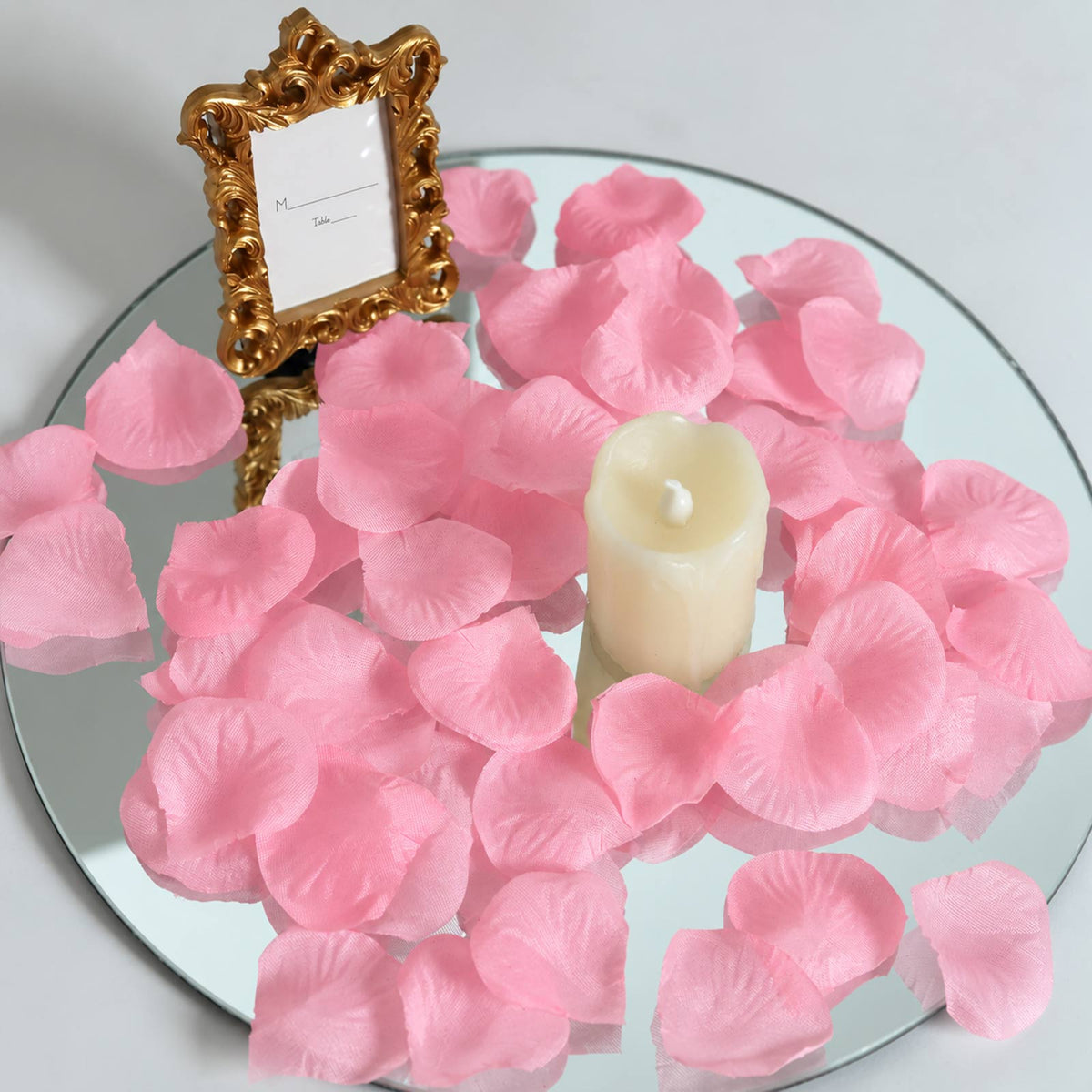 2000 Pack Silk Rose Petals Confetti, Pink – Round Decorative Scatters for Tables