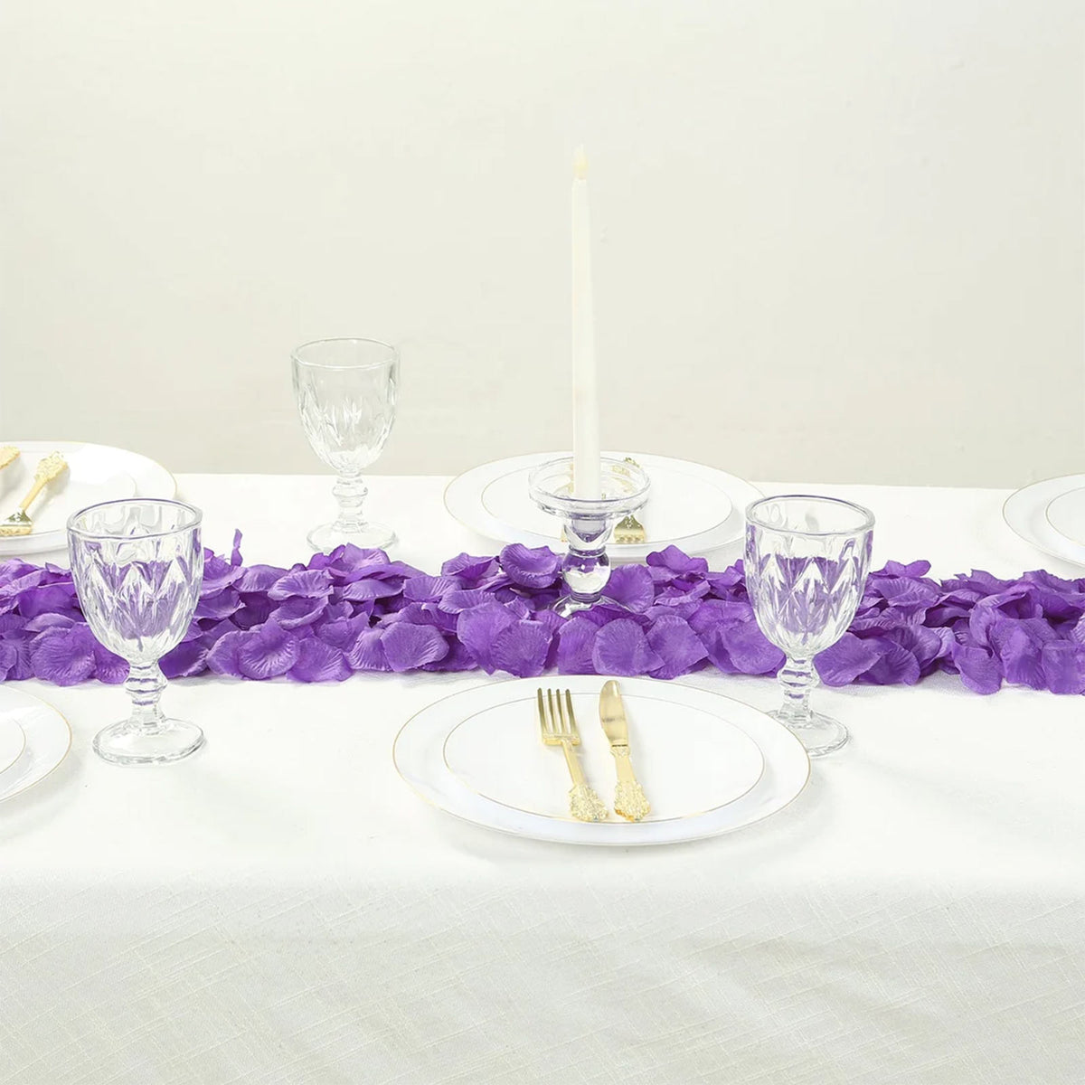 2000 Pack Silk Rose Petals Confetti, Purple – Round Decorative Scatters for Tables