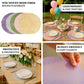 Olive green disposable round placemats for dining and events.