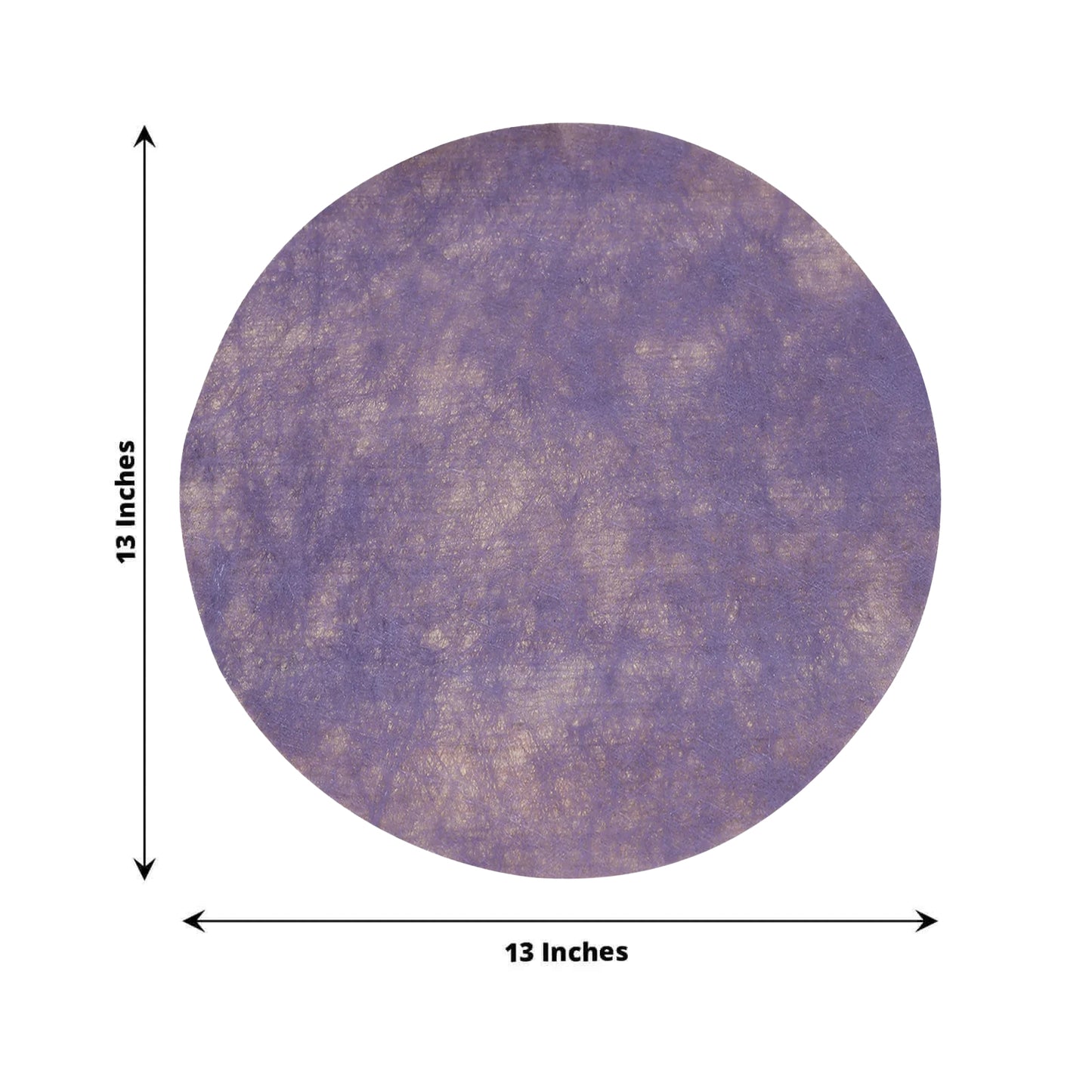 Lavender round disposable placemat, 13 inches, perfect for dining and events.