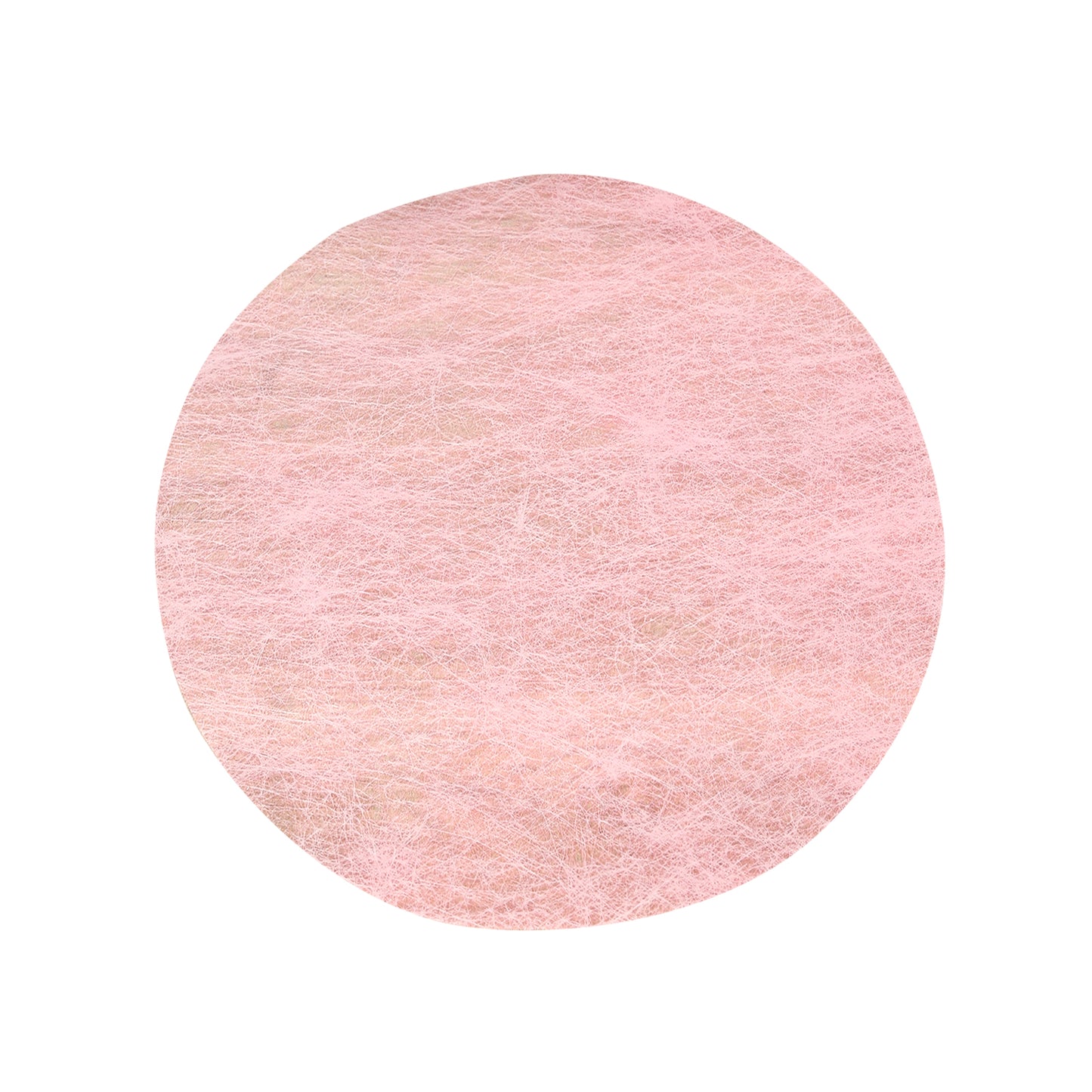 Pink disposable round placemat for dining and events.