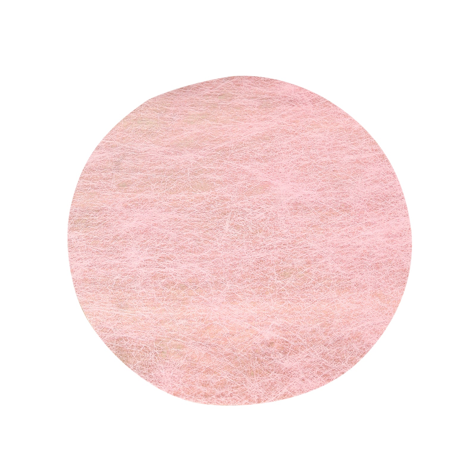 Pink disposable round placemat for dining and events.