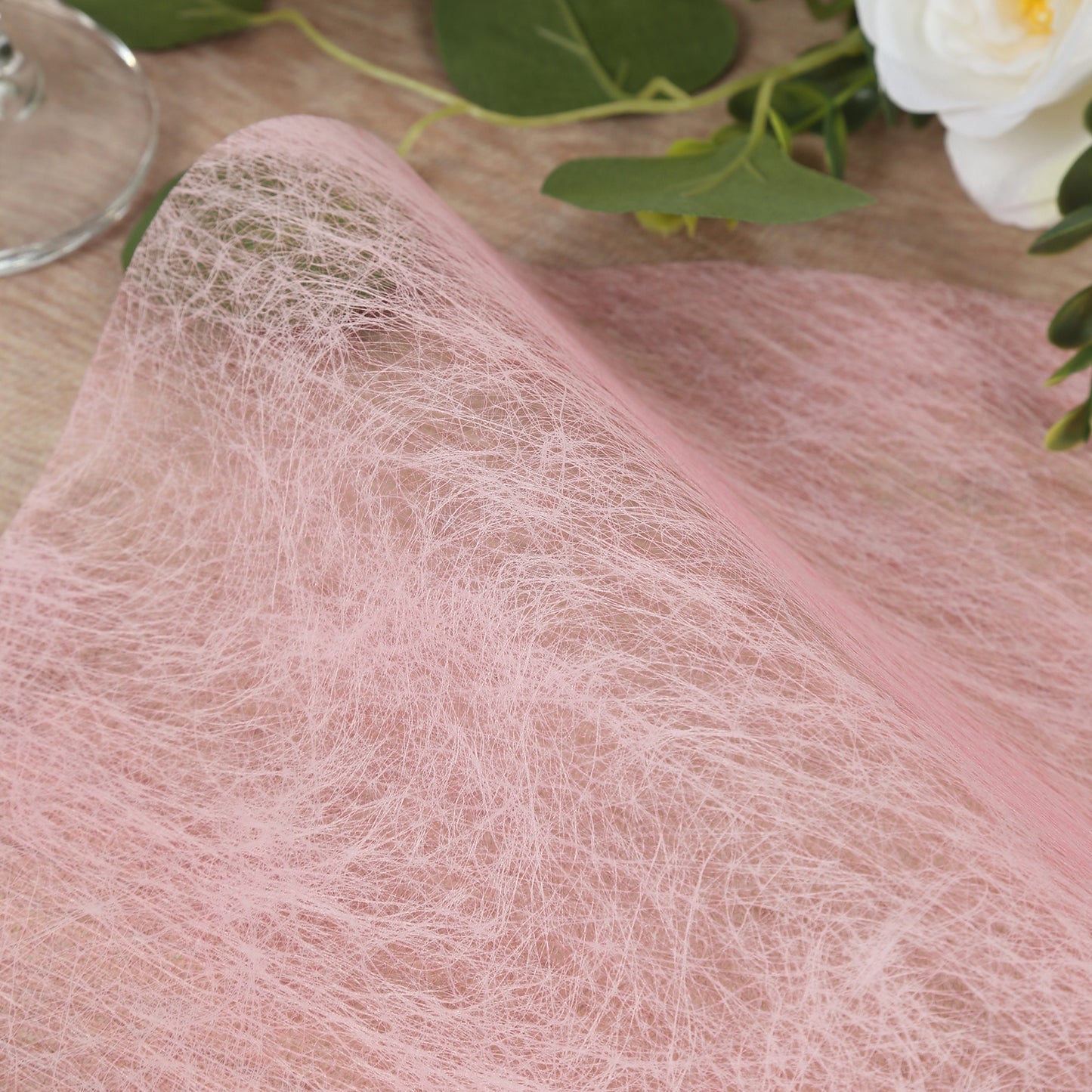 50 Pack Disposable Pink Placemats, 13" Round Non-Woven Mesh Fiber Mats for Dining & Events