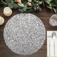 50-Pack Table Placemats Sequin Design Metallic Silver Round - Mesh Disposable Dust-Free Dining Mats 13"