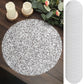 50-Pack Table Placemats Sequin Design Metallic Silver Round - Mesh Disposable Dust-Free Dining Mats 13"