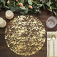50-Pack Table Placemats Foil Design Metallic Gold Round - Mesh Disposable Shiny Dining Mats 13"