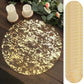 50-Pack Table Placemats Foil Design Metallic Gold Round - Mesh Disposable Shiny Dining Mats 13"