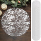 50-Pack Table Placemats Foil Design Metallic Silver Round - Mesh Disposable Shiny Dining Mats 13"