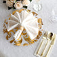 10-Pack Table Placemats Swirl Foil Floral Design Metallic Gold Round - Sheer Organza Disposable Mats 13"