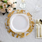 10-Pack Table Placemats Swirl Foil Floral Design Metallic Gold Round - Sheer Organza Disposable Mats 13"