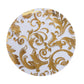10-Pack Table Placemats Swirl Foil Floral Design Metallic Gold Round - Sheer Organza Disposable Mats 13"