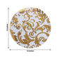 50-Pack Table Placemats Swirl Foil Floral Design Metallic Gold Round - Sheer Organza Disposable Mats 13"