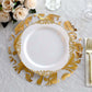 50-Pack Table Placemats Swirl Foil Floral Design Metallic Gold Round - Sheer Organza Disposable Mats 13"