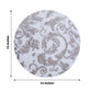 10-Pack Table Placemats Swirl Foil Floral Design Metallic Silver Round - Sheer Organza Disposable Mats 13"