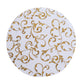 Metallic gold sheer organza dining table mats with embossed floral design.