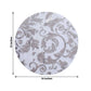 50-Pack Table Placemats Swirl Foil Floral Design Metallic Silver Round - Sheer Organza Disposable Mats 13"