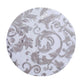50-Pack Table Placemats Swirl Foil Floral Design Metallic Silver Round - Sheer Organza Disposable Mats 13"