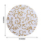 Metallic gold sheer organza round placemat with embossed foil flower design.