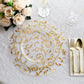 Metallic gold sheer organza dining table mat with embossed flower design.
