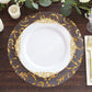 50 Pack Metallic Gold Sheer Organza Dining Table Mats with Embossed Foil Flower Design, 13" Round Disposable Placemats