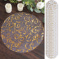 50 Pack Metallic Gold Sheer Organza Dining Table Mats with Embossed Foil Flower Design, 13" Round Disposable Placemats