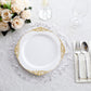 Metallic silver sheer organza table mat with embossed foil flower design.