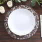 50 Pack Metallic Silver Sheer Organza Dining Table Mats with Embossed Foil Flower Design, 13" Round Disposable Placemats