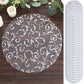 50 Pack Metallic Silver Sheer Organza Dining Table Mats with Embossed Foil Flower Design, 13" Round Disposable Placemats