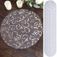 50 Pack Metallic Silver Sheer Organza Dining Table Mats with Embossed Foil Flower Design, 13" Round Disposable Placemats