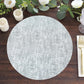 50-Pack Table Placemats Glitter Design Metallic Silver Round - Mesh Polyester Disposable Mats 13"