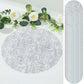 50-Pack Table Placemats Glitter Design Metallic Silver Round - Mesh Polyester Disposable Mats 13"
