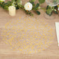 10 Pack White Mesh Organza Dining Table Mats with Gold Foil Leaf Vines, Floral Round Disposable Placemats - 13"